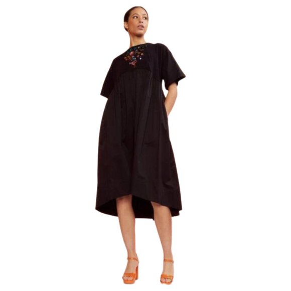 New Cynthia Rowley Jeweled Gemstone Gem Stone Hi Low Black T-Shirt Tee Dress - Picture 16 of 16